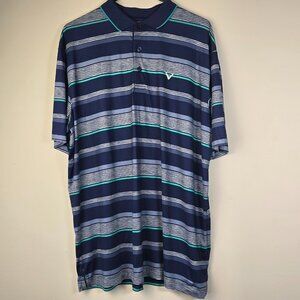 Callaway Polo Shirt Mens Large Blue Golf Performance Preppy Opti-Dri Casual Prep
